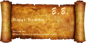 Bugyi Bianka névjegykártya